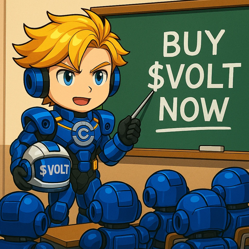 Volt Pointing to Chalkboard